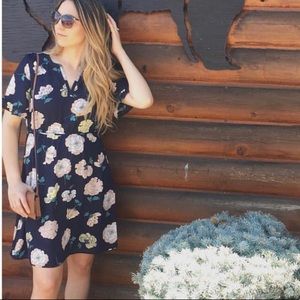 EUC LOFT floral midi dress